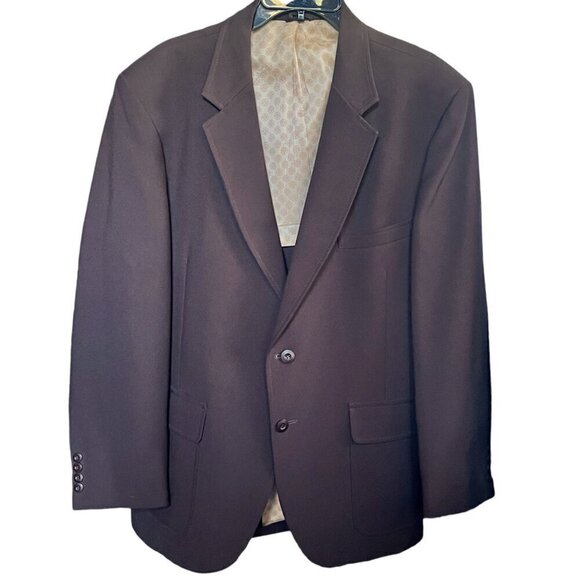 Quad Brown Sports Coat Blazer Jacket Vintage 70s Retro 2 Button Pockets Poly Ble - Picture 2 of 9